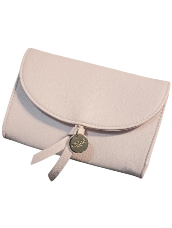 Chloe Handbags - CHLOE' Light Pink Faux Leather Wallet with Gold Charm